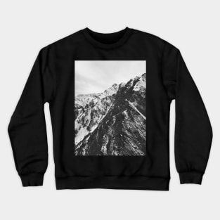 Mountains of Switzerland - Black and White Shot of Snow-Covered Alps Crewneck Sweatshirt